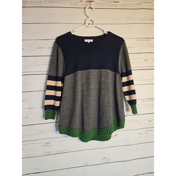 Anthropologie Lilis Soft Stripe Sleeve Swing Top Cotton Size Small - Picture 1 of 8